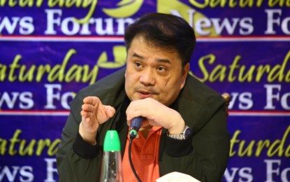 <p><strong>CAUTION.</strong> Presidential Anti-Organized Crime Commission spokesperson Winston John Casio cautions against canceling the Philippine passport of dismissed Bamban, Tarlac Mayor Alice Guo during the Saturday News Forum in Quezon City on Aug. 24, 2024. Casio said the end goal should be to hold Guo and her alleged cohorts accountable on Philippine soil.<em> (PNA photo by Joan Bondoc)</em></p>