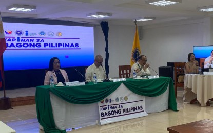 <p><strong>LEGAL SERVICES</strong>. Lawyer Gezel Garcia (right) of the Public Attorney's Office-Bicol answers questions from the media during the Kapihan sa Bagong Pilipinas forum in Legazpi City, Albay on Tuesday (Aug. 27, 2024). PAO-Bicol’s 31 district offices reported that from July 2022 to July 2024, a total of 1,197,084 clients from six provinces were served<em>. (PNA photo by Connie Calipay) </em></p>