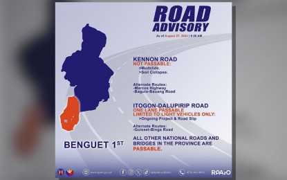 DPWH: Some Cordillera roads impassable, have limited access