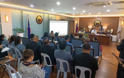 <p><strong>ANOTHER STATE OF CALAMITY.</strong> The Iloilo City Disaster Risk Reduction and Management Council passes a resolution lifting the state of calamity due to pertussis and declaring another due to a dengue outbreak, during a meeting at the City Mayor's Office on Tuesday (Aug. 27, 2024). Iloilo City has recorded 824 positive dengue cases, with four deaths, from Jan. 1 to Aug. 24, according to the City Health Office. <em>(PNA photo by Perla G. Lena)</em></p>