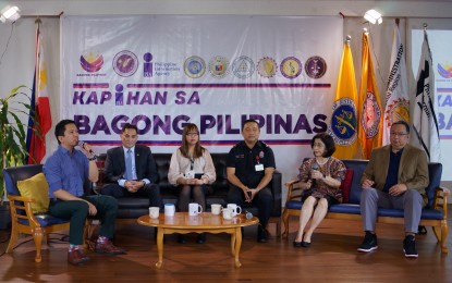 <p><strong>REGISTRATION WOES.</strong> Department of Justice Prosecutor General Officer-in-Charge Richard Anthony Fadullon (2nd from left) is one of the resource persons during the Kapihan sa Bagong Pilipinas briefing at the Philippine Information Agency office in Quezon City on Tuesday (Aug. 27, 2024). He said congressional inquiries over dismissed Bamban, Tarlac mayor Alice Guo’s citizenship would hopefully result in legislation which would strengthen the late birth registration system. <em>(PNA photo by Ben Pulta)</em></p>