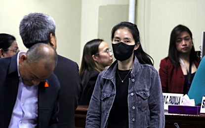 <p><strong>FLEEING THE COUNTRY BY BOAT.</strong> Shiela Leal Guo, sister of former Bamban, Tarlac Mayor Alice Guo, recounts to senators how she and her siblings fled the country during an inquiry at the Senate on Tuesday (Aug. 27, 2024). Shiela said they boarded several sea vessels on their way to Malaysia. <em>(PNA photo by Avito C. Dalan)</em></p>