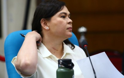 <p><strong>BUDGET HEARING.</strong> Vice President Sara Duterte forgoes the opportunity to defend her office's proposed budget for 2025 before the House of Representatives appropriations committee on Tuesday (Aug. 27, 2024). Duterte refused to answer questions regarding confidential funds allocated to the Office of the Vice President in previous years.<em> (PNA photo by Joan Bondoc)</em></p>