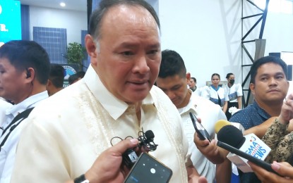 <p><strong>AUGMENTATION</strong>. Department of National Defense (DND) Secretary Gilberto Teodoro Jr. says in Davao City on Wednesday (Aug. 28, 2024) that Armed Forces of the Philippines units serving as augmentation force have been deployed as the Police Regional Office-Davao Region continues to search for fugitive Kingdom of Jesus Christ (KOJC) leader Apollo Quiboloy to serve an arrest warrant. As a deputized agency of the Philippine National Police, Teodoro said, the military will cooperate with all government agencies in serving processes of the law.<em> (PNA photo by Robinson Niñal Jr.)</em></p>