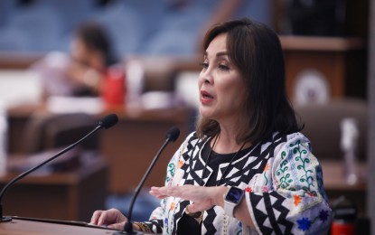 <p><strong>HONORING HISTORY.</strong> Senator Loren Legarda lauds the passage of Senate Bill No. 2690, or the Bacoor Assembly of 1898 Act, at the Senate on Tuesday (Aug. 28, 2024). The bill declared Aug. 1 of every year as a special working holiday to be known as the Araw ng Paglalathala at Pagtatanyag ng Kasarinlan ng Pilipinas, to commemorate the Aug. 1, 1898 Bacoor Assembly where the Acta de Independencia was signed, officially affirming the country’s liberation from the Spaniards. <em>(Photo courtesy of Senate PRIB)</em></p>