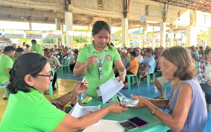 <p><strong>PENSION</strong>. The first distribution of social pension in Eastern Visayas using transfer of fund modality in San Roque, Northern Samar in this April 3, 2024 photo. The Department of Social Welfare and Development (DSWD) is preparing for the release of PHP1.66 billion in funds as social pensions to poor elderlies in Eastern Visayas for the second semester of this year<em>. (Photo courtesy of DSWD Eastern Visayas) </em></p>