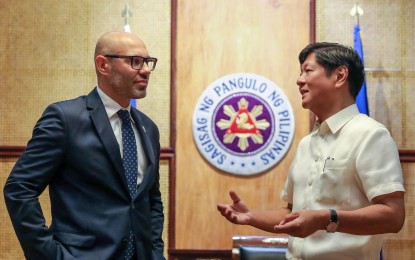 <p><strong>POSSIBLE AGREEMENT.</strong> President Ferdinand R. Marcos Jr. and Permanent Court of Arbitration Secretary General Marcin Czepelak hold a meeting at Malacañan Palace in Manila on Thursday (Aug. 29, 2024). During the meeting, Czepelak expressed his intent to establish a host country agreement with the Philippines. <em>(Photo from the Presidential Communications Office)</em></p>