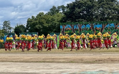 <p><strong>GRAND WINNER.</strong> The Municipality of Mlang in North Cotabato is the grand winner of the Kalivungan Festival street dance competition in Kidapawan, North Cotabato on Sunday (Sept. 1, 2024). The group bagged PHP1 million in cash. <em>(PNA photo by Che Palicte)</em></p>