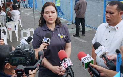 <p><strong>SUPPORT AND COOPERATE. </strong>Vice President Sara Z. Duterte urges Dabawenyos on Sunday (Sept. 1, 2024) to cooperate with and support law enforcers in combating terrorism. Duterte was in Davao City to join the eighth year commemoration of the Roxas Night Market bombing that left 17 dead. <em>(PNA photo by Robinson Niñal Jr.)</em></p>