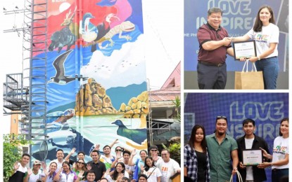 <p><strong>ENVIRONMENT INSPIRED.</strong> Endangered species in Negros Oriental province are featured in this massive mural painting in Dumaguete City. The project, sponsored by the Department of Tourism, unveiled on Aug. 31, 2024, with three young artists saying they accepted the job not just for the money but to help advocate nature conservation. <em>(Photo courtesy of Lupad Dumaguete Facebook)</em></p>