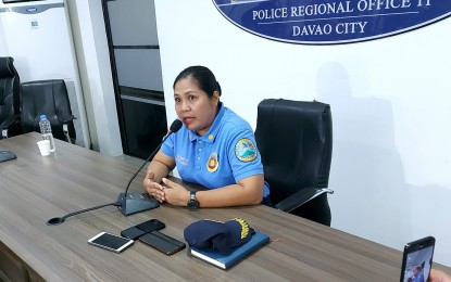 <p><strong>HIDING.</strong> Maj. Catherine Dela Rey, Police Regional Office 11 spokesperson, speaks during a press briefing in Davao City on Monday (Sept. 2, 2024), stating that they remain confident Kingdom of Jesus Christ (KOJC) leader Apollo Quiboloy is still hiding inside the compound. The ongoing police operation has entered its 10th day of executing the arrest warrant against Quiboloy and four others.<em> (PNA photo by Robinson Niñal Jr.)</em></p>
<p><em> </em></p>