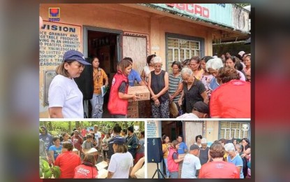 <p><strong>RESPONSE OPS</strong>. The Department of Social Welfare and Development's (DSWD) Field Office in Bicol Region distributes 423 boxes of family food packs to families affected by Tropical Storm Enteng in various barangays in Polangui, Albay on Monday (Sept. 2, 2024). The DSWD on Tuesday (Sept. 3) said it has intensified the response operations to help more victims of the weather disturbance. <em>(Photo from DSWD)</em></p>