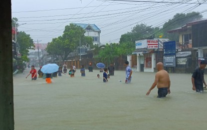 <p><strong>INUNDATED</strong>. The flooded town center of Allen, Northern Samar when Typhoon Enteng struck the province on Sept. 1, 2024. The town has been declared under a state of calamity as floods displaced 80 to 90 percent of its population. <em>(Photo courtesy of Jhenifer Sadial) </em></p>