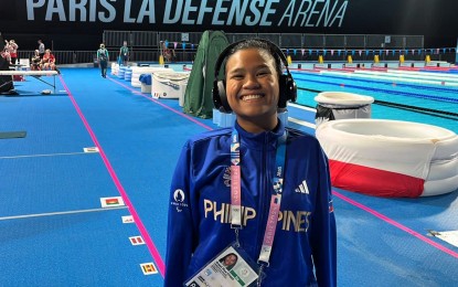 <p><strong>OLYMPIC FIRST-TIMER</strong>. Swimmer Angel Mae Otom, a first-timer at the Paris Paralympics, smiles while waiting for the women's 50m backstroke S5 final at the La Defense Arena on Wednesday (Sept. 4, 2024). She finished sixth. <em>(Photo courtesy of Tony Ong)</em></p>