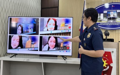 <p><strong>IN CUSTODY.</strong> Philippine National Police (PNP) spokesperson Col. Jean Fajardo shows photos of dismissed Bamban, Tarlac mayor Alice Guo while in custody of the Indonesian Police at Jatanras Mabes Polri during a media briefing at Camp Crame on Wednesday (Sept. 4, 2024). Guo was arrested by Indonesian authorities in Tangerang City, Jakarta Tuesday evening (Sept. 3). <em>(PNA photo by Christopher Lloyd Caliwan)</em></p>
<p> </p>