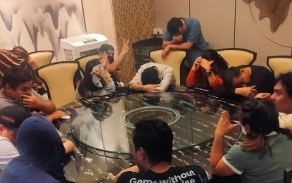 <p><strong>POGO OPS.</strong> Some of the foreigners "rescued" during the operation against a Philippine offshore gaming operation (POGO) hub in Lapu-Lapu City, Cebu on Aug. 31, 2024. The National Bureau of Investigation in Central Visayas on Wednesday (Sept. 4 ) filed human trafficking charges against 16 foreign nationals and a Filipino involved in the POGO activities. <em>(Photo contributed by Alan Tangcawan)</em></p>