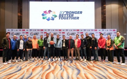 <p><strong>UAAP SEASON 87. </strong>Officials and coaches attend the University Athletic Association of the Philippines (UAAP) Season 87 basketball press conference at the Novotel Manila in Cubao, Quezon City on Wednesday (Sept. 4, 2024). The league will open on Sept. 7 at the Smart Araneta Coliseum. <em>(Contributed photo) </em></p>