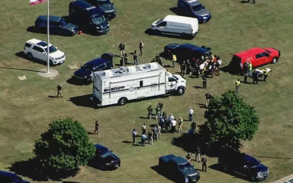 <p><strong>SHOOTING SPREE</strong>. Video screenshot taken on Sept. 4, 2024, shows the scene after a shooting at the Apalachee High School in Barrow County, Georgia, the United States. US President Joe Biden has reiterated calls to lawmakers to ban assault weapons and high capacity magazines. <em>(Xinhua)</em></p>