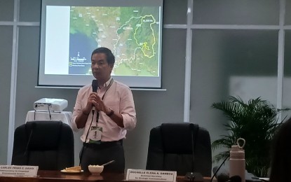 <p><strong>URBANIZATION, NOT QUARRIES.</strong> Environment Undersecretary Carlos Primo David says urbanization is to blame for the massive flooding in Metro Manila, during a press briefing in Quezon City on Thursday (Sept. 5, 2024). The DENR also said quarrying operations only have a minimal effect on the flooding. <em>(PNA photo by Marita Moaje)</em></p>