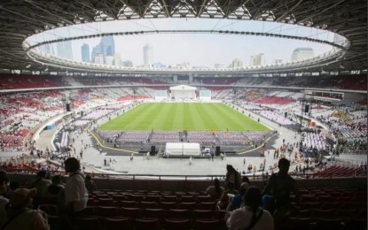 <p><strong>HOLY MASS.</strong> Over 87,000 Catholics join the grand holy Mass at Gelora Bung Karno Stadium in Jakarta on Thursday (Sept. 5, 2024). Pope Francis visit to Indonesia is part of his 12-day apostolic journey to the Asia Pacific. <em>(Antara)</em></p>