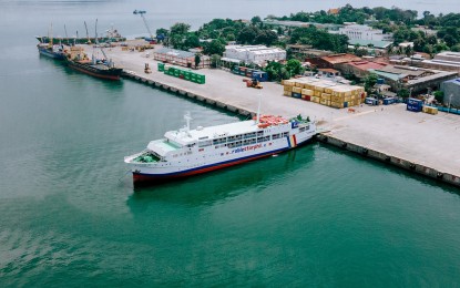 <p><strong>MAIDEN VOYAGE</strong>. M/V Claudine Star at the port in Tacloban City upon its arrival on Sept. 9, 2024. Roble Shipping Inc. will have its maiden voyage of the Tacloban-Cebu trip on Wednesday, the first passenger ship to operate at the city's port since 2008. <em>(Photo courtesy of Dale Delloro) </em></p>