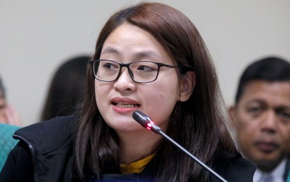 <p><strong>PHYSICAL APPEARANCE.</strong> Dismissed Bamban, Tarlac mayor Alice Guo appears before the Senate Committee on Women, Children, Family Relations, and Gender Equality hearing in Pasay City on Sept. 9, 2024. The Regional Trial Court Branch 282 in Valenzuela City granted on Monday (Sept. 16) the request of the Senate panel to allow Guo to physically appear during the inquiry on illegal Philippine Offshore Gaming Operators. <em>(PNA photo by Avito Dalan)</em></p>