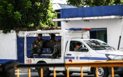 <p><strong>NO WAY OUT.</strong> Kingdom of Jesus Christ founder Apollo Quiboloy will remain detained at the Philippine National Police custodial center in Camp Crame, Quezon City as of Friday (Sept. 13, 2024). His lawyer is requesting that he be transferred to the Veterans Memorial Medical Center in Davao City due to existing medical conditions. <em>(PNA photo by Joan Bondoc)</em></p>