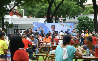 <p><strong>BANQUET.</strong> The Malacañang grounds in Manila opened its gates to the public on Friday (Sept. 13, 2024) for the Salo-Salo sa Palasyo (Banquet at the Palace) in celebration of President Ferdinand R. Marcos Jr.’s 67th birthday. Food booths catered to people from all walks of life. <em>(PNA photo by Joan Bondoc)</em></p>