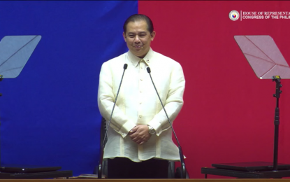 <p><strong>PLENARY DEBATES</strong>. Speaker Martin Romualdez delivers his speech during the start of the plenary deliberations on the proposed PHP6.352 trillion 2025 national budget Monday (Sept. 16, 2024). Romualdez said the House of Representatives will ensure that public resources are spent wisely, effectively, and with "absolute accountability". <em>(Screengrab)</em></p>