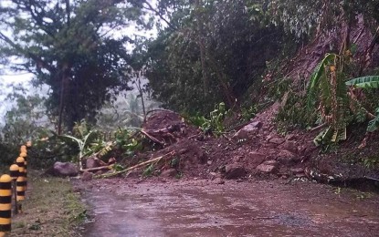 <p><strong>ROAD BLOCK.</strong> Landslide debris temporarily blocked a road in Barangay Puhagan, Valencia, Negros Oriental, but it was cleared on Tuesday (Sept. 17, 2024). The Energy Development Corporation continues to clear landslides around its geothermal facility following days of heavy rain.<em> (Photo courtesy of EDC Negros Oriental)</em></p>