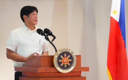 <p><strong>TRANSFORMATIVE LEADERSHIP.</strong> President Ferdinand R. Marcos Jr. delivers his speech as he leads the Ceremonial Endorsement of the Public Financial Management Reforms Roadmap 2024-2028 in Malacañan Palace, Manila on Tuesday (Sept. 17, 2024). President Marcos reiterated his commitment to transparent and transformative leadership. <em>(PCO Facebook photo)</em></p>