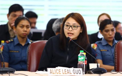 <p>Dismissed mayor Alice Guo <em>(PNA photo by Joan Bondoc)</em></p>