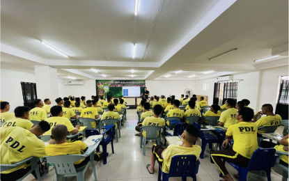 <p><strong>EMPOWERING PDLs.</strong> At least 72 persons deprived of liberty (PDLs) attend their first synchronous class conducted by the Polytechnic University of the Philippines (PUP) Open University System (OUS) at the Manila City Jail on Sept. 18, 2024. The PDLs are enrolled in a Bachelor of Science in Business Administration major in Marketing Management course. <em>(Photo courtesy of PUP)</em></p>