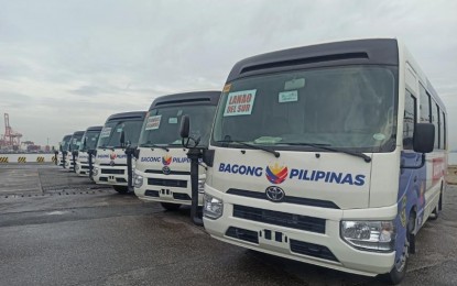 <p><strong>MOBILE CLINICS</strong>. President Ferdinand R. Marcos Jr. leads the turnover of 28 Bagong Pilipinas mobile clinics in a ceremony at the Manila North Harbor Port in Manila on Friday (Sept. 20, 2024). The mobile clinics will provide primary healthcare services to Filipinos, especially in underserved and disadvantaged areas. (Photo courtesy of Malacañang Press Corps)</p>