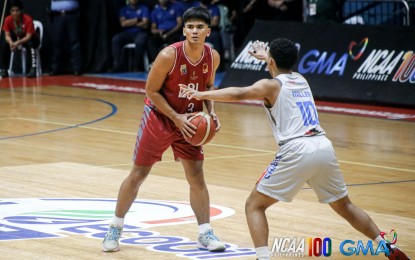 <p><strong>TOP SCORER.</strong> Lyceum's John Barba (No. 3) looks for an opening against Arellano University's Will Miller (No. 10) during the National Collegiate Athletic Association (NCAA) Season 100 men's basketball tournament at the Filoil EcoOil Arena on Friday (September 20, 2024). Barba had 25 points to lead the Pirates to a 90-86 overtime win. <em>(NCAA photo)</em></p>