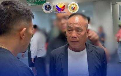 <p><strong>APPREHENDED</strong>. Authorities arrest former presidential economic adviser Michael Yang’s brother, Yang Jianxin, after he arrived from Cagayan de Oro at the Ninoy Aquino International Airport Terminal 3 on Thursday (Sept. 19, 2024). Yang faces a deportation case for undesirability and misrepresentation. <em>(Photo courtesy of BI)</em></p>