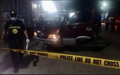 <p><strong>CRIME SCENE</strong>. Police cordon off the area where a village chief and his son were shot in San Juan, Ilocos Sur around 7 p.m. on Monday (Sept. 23, 2024). The police are still determining the identity of the attacker and the possible motive of the killing. <em>(Photo screengrabbed from DWRS Radio FB Live)</em></p>