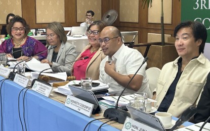 <p><strong>PROTECTED AREAS</strong>. Regional Development Council (RDC)-Central Visayas co-chair Kenneth Cobonpue (right) sits beside Bohol Governor Erico Aristotle Aumentado during the quarterly full council meeting in a resort in Maribago, Lapu-Lapu-Lapu City, in this Sept. 4, 2024 photo. Cobonpue on Tuesday (Sept. 24, 2024) urged Central Visayas local government units with protected areas within their territory to adopt stringent measures in releasing permits for development along the areas protected under the National Integrated Protected Area System law<em>. (Photo courtesy of the National Economic and Development Authority-7)   </em></p>