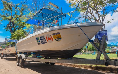 <p><strong>SEA PATROL</strong>. One of the patrol boats donated by the Canadian Embassy and non-government organizations WildAid and Rare for law enforcement use in Southern Leyte's Silago-Cabalian Bay in this Sept. 23, 2024 photo. This is part of a project designed to protect the region's fishery management area<em>. (Photo courtesy of Bureau of Fisheries and Aquatic Resources)</em></p>