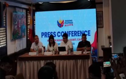 <p><strong>24th BPSF IN CAVITE.</strong> Rep. Bryan Revilla of Agimat Party-List, Rep. Lani Mercado-Revilla of Cavite 2nd District, Rep. Jolo Revilla of the 1st District, and lawyer Shawn Capucion of the BPSF National Secretariat (left to right) during the press conference on the 24th Bagong Pilipinas Serbisyo Fair held on Wednesday (Sept. 25, 2024) at the Emilio Aguinaldo Shrine in Kawit, Cavite. Over PHP824 million worth of services are set to benefit residents of the province during the caravan from Sept. 27 to 28. (Photo by Zen Trinidad)</p>