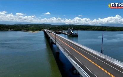 <p>Panguil Bay Bridge that links the provinces of Lanao del Norte and Misamis Occidental <em>(Screengrab from RTVM)</em></p>