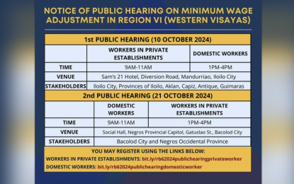 RTWPB-6 sets public consultations on wage adjustments for October