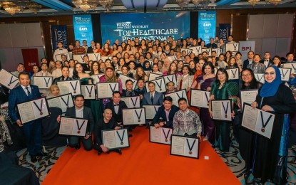 <p>Filipino awardees of The Filipino Times Watchlist: Top Healthcare Professionals in the Middle East Awards and Summit 2024 at Raddison Blu Dubai Deira Creek, United Arab Emirates on Sept. 20, 2024 <em>(The Filipino Times)</em></p>