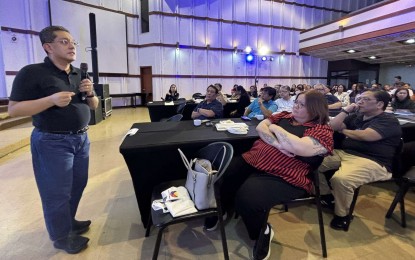 <p>Commission on Elections Chair George Erwin Garcia at the National Information Summit at the Development Academy of the Philippines in Tagaytay City on Saturday (Sept. 28, 2024) <em>(PNA photo by Mary Judaline Partlow)</em> </p>