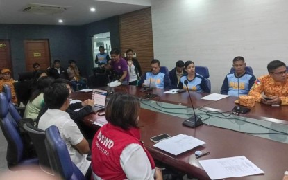 <p><strong>EMERGENCY MEETING</strong>. Members of the response clusters of the provincial disaster risk reduction management councils in Apayao and Kalinga hold an emergency meeting <span dir="ltr">Monday afternoon</span> (Sept. 30, 2024) as part of the coordination and operationalization effort as Typhoon Julian continues to drop rains in the region. The Department of Social Welfare and Development-CAR said they have over 64,000 family food packs and about 23,992 non-food items in stockpile ready for distribution to augment resources of the local government units. <em>(Photo courtesy of DSWD-CAR FB)</em></p>