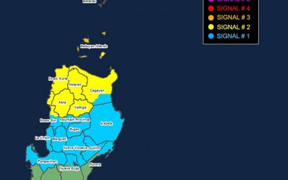 <p class="p2"><span class="s1"><strong>STILL STRONG</strong>. Batanes remains under tropical cyclone wind signal (TCWS) No. 4 even as Typhoon Julian heads out of the island, the Philippine Atmospheric, Geophysical and Astronomical Services Administration said on its <span dir="ltr">5 p.m.</span> bulletin. Julian is forecast to intensify into super typhoon <span dir="ltr">Monday night</span> and exits the Philippine Area of Responsibility by <span dir="ltr">Thursday (Oct. 3, 2024)</span> <em>(Photo grabbed from PAGASA’s Facebook page) </em></span></p>