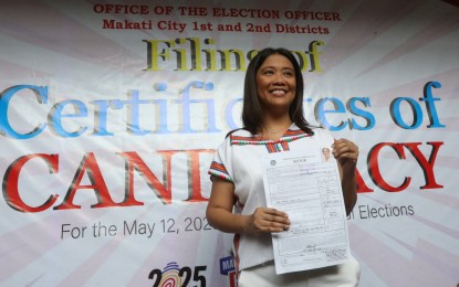 <p><strong>FOR MAYOR.</strong> Senator Maria Lourdes Binay formally files her certificate of candidacy (COC) for mayor at the Commission on Elections in Makati City on Tuesday (Oct.1, 2024). She will be running against her brother-in-law, Rep. Luis Campos. <em>(PNA photos by Avito Dalan)</em></p>