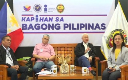 <p><strong>HUMAN TRAFFICKING</strong>. Officials of the National Bureau of Investigation (NBI) in Ilocos region grace the Kapihan sa Bagong Pilipinas forum on Tuesday (Oct. 1, 2024). NBI regional director, lawyer Darwin Camilo Lising (leftmost), said human trafficking, murder, and investment scam are the usual cases they handle. <em>(Photo screenshot from PIA Ilocos' live stream)</em></p>