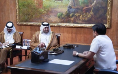 <p><strong>STRONGER TIES.</strong> President Ferdinand R. Marcos Jr. meets with Qatari Ambassador to the Philippines Ahmed Saad Nasser Abdullah Al-Homidi at Malacañan Palace in Manila on Wednesday (Oct. 2, 2024). During the meeting, Marcos and Al-Homidi agreed to further deepen the bilateral ties between the Philippines and Qatar. <em>(Photo from PBBM’s official Facebook page)</em></p>