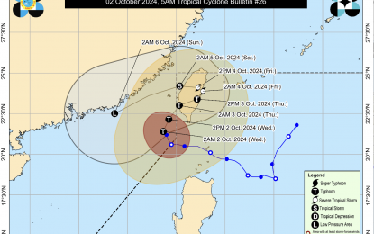 <p>The track of Typhoon Julian <em>(Image from PAGASA)</em></p>